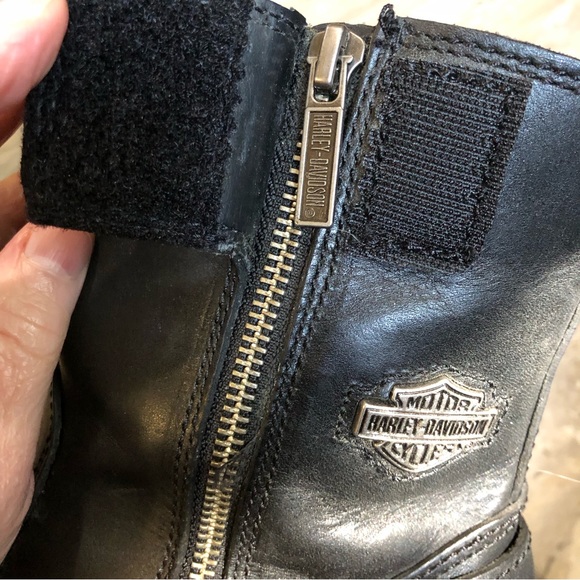 Harley-Davidson Black Leather Boots. Men’s size 8 1/2. EUC - Picture 3 of 13